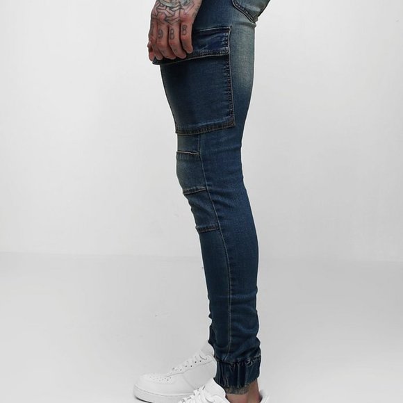 Boohoo Man Size 34R Super Skinny Cuff Pocket Jeans - Picture 3 of 11